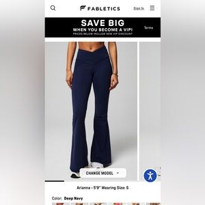 FABLETICS Women's High Waisted Crossover Flare Pants BLACK NOT NAVY!